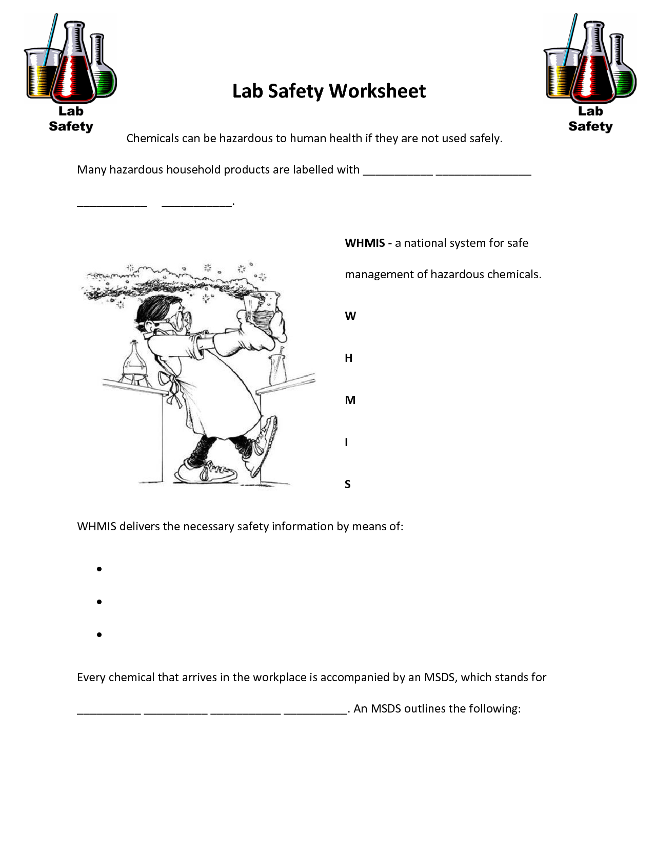 Lab Safety Symbols Worksheet