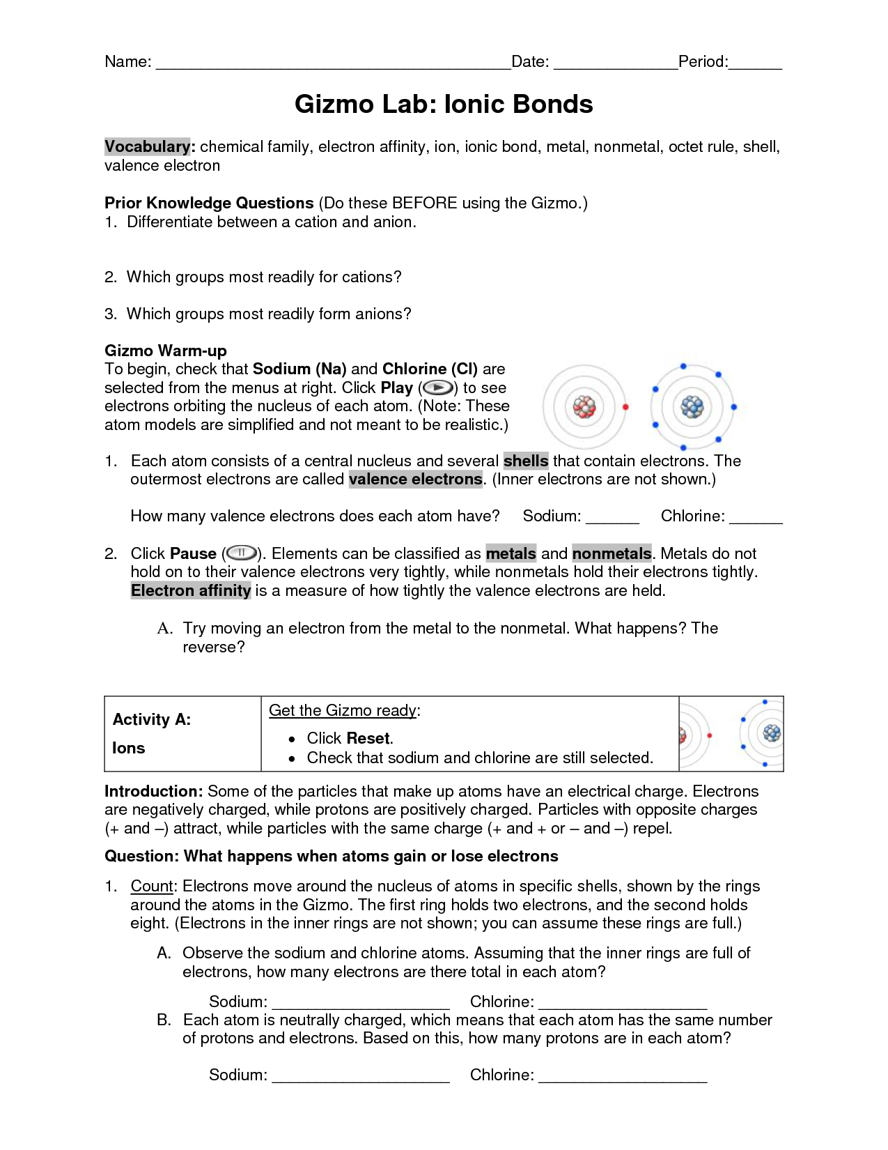 16 Best Images of Ionic Bonding Worksheet Answer Key  Chemistry Chemical Bonding Worksheet 