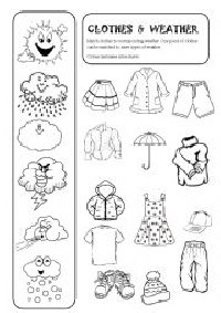 Clothes and Weather Worksheets