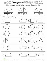 Congruent Shapes Worksheets 3rd Grade