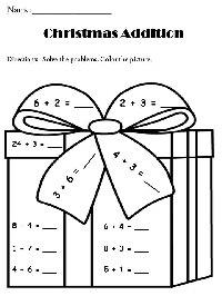 Free Christmas Math Addition Worksheets