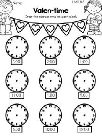 Kindergarten Math Telling Time Worksheets