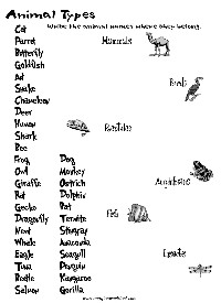 Types of Animals Names