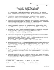 Answer Key Modeling Chemistry Unit 7 Worksheet 4