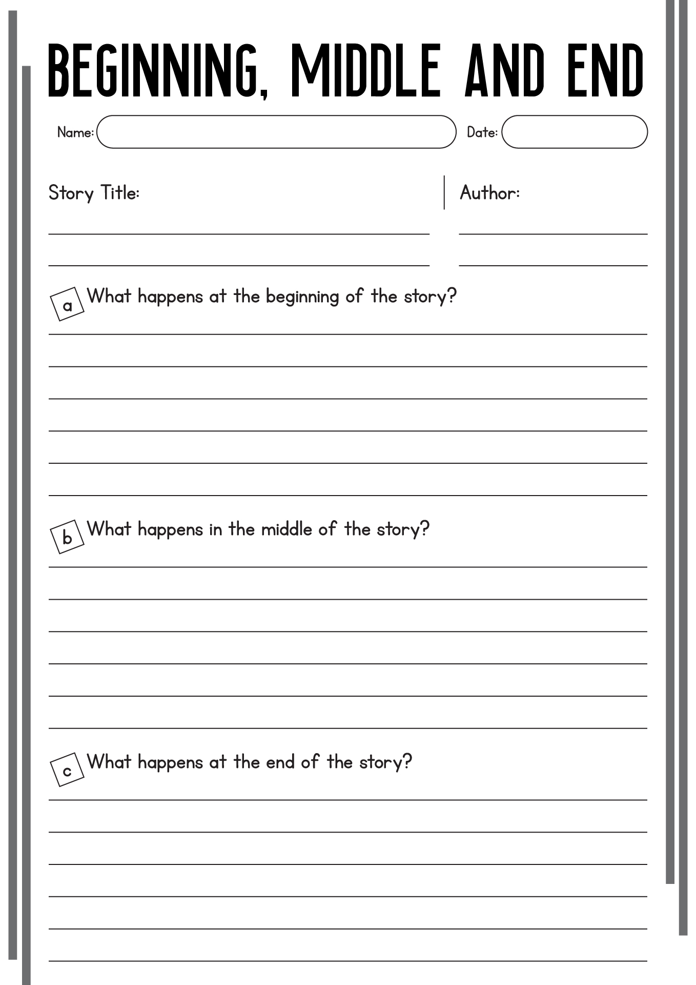 17 Best Images Of Beginning Middle End Worksheet Beginning Middle End 