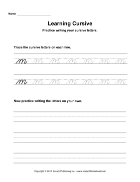 Cursive Lowercase Letters Worksheets