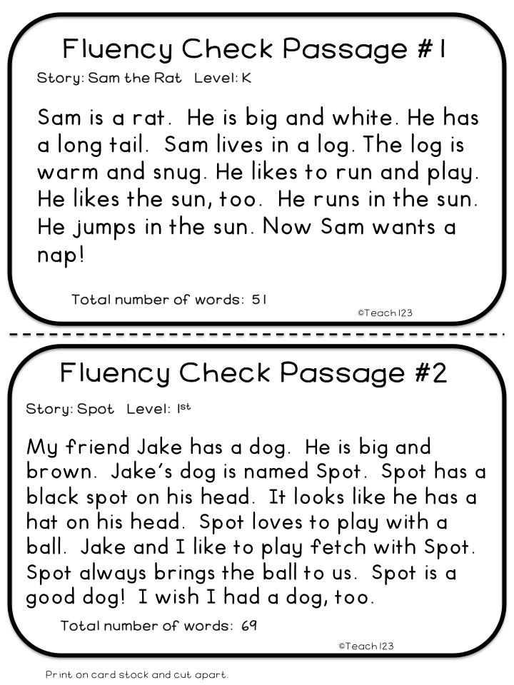  2nd Grade Reading Fluency Passages