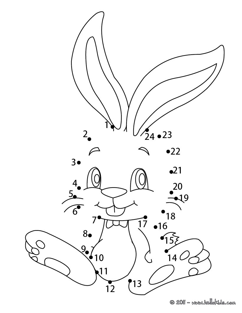 Free Printable Dot to Dot Easter Bunny