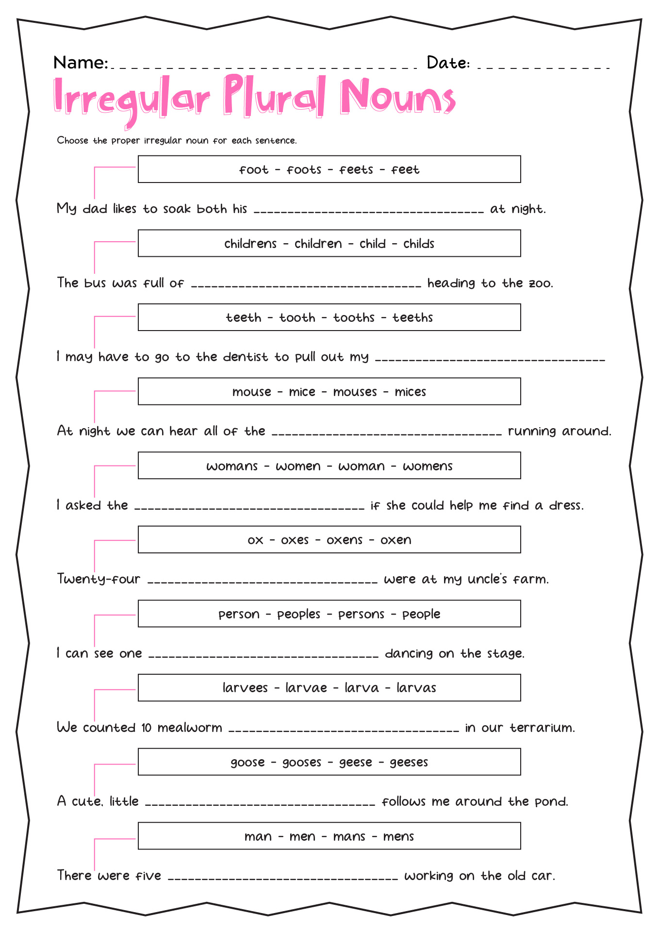 18 Best Images Of Irregular Plural Worksheets 4th Grade Irregular Plural Nouns Worksheet 2nd