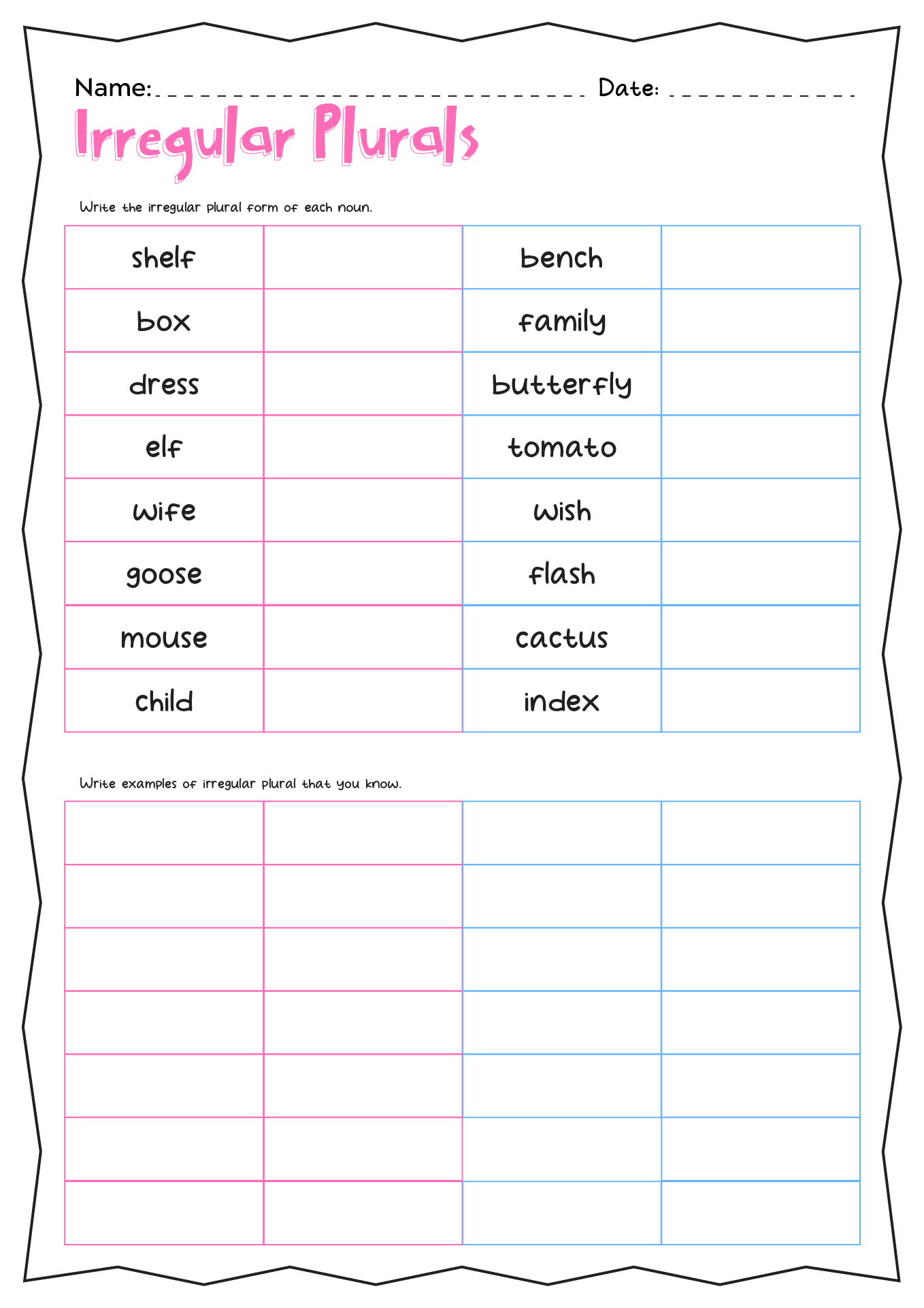 18 Best Images Of Irregular Plural Worksheets 4th Grade Irregular Plural Nouns Worksheet 2nd