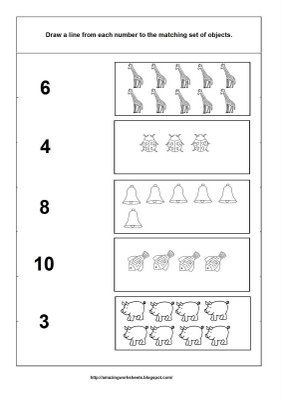 Matching Numbers 1 10 Worksheets
