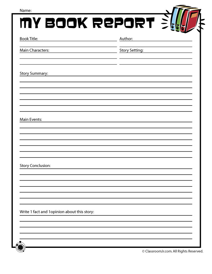 Printable Book Report Forms