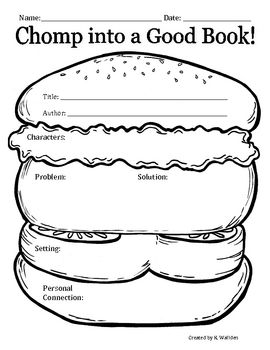 Sandwich Graphic Organizer for Reading Comprehension
