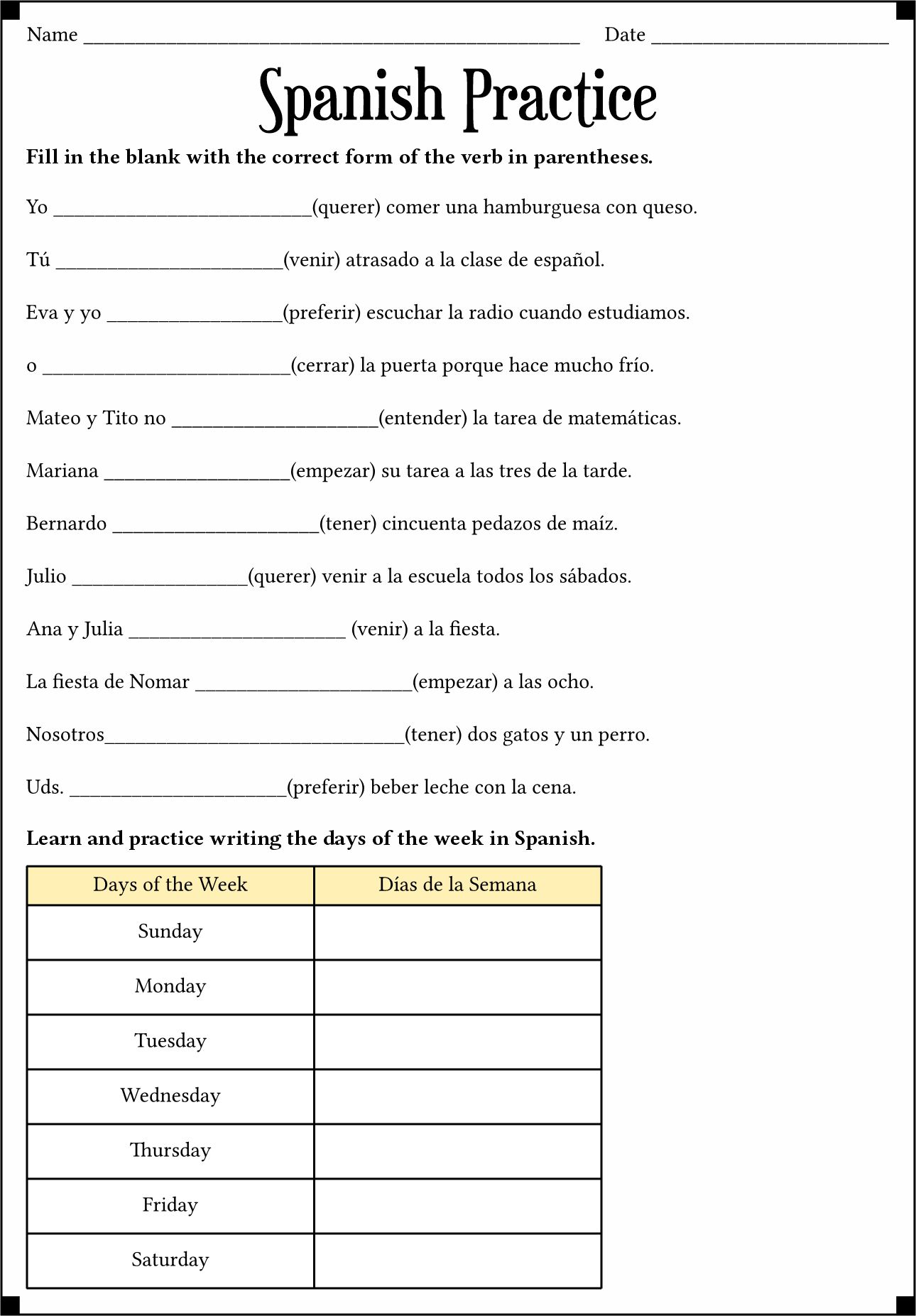 17 Best Images Of A Personal In Spanish Worksheet Pinterest Spanish Worksheets Subject