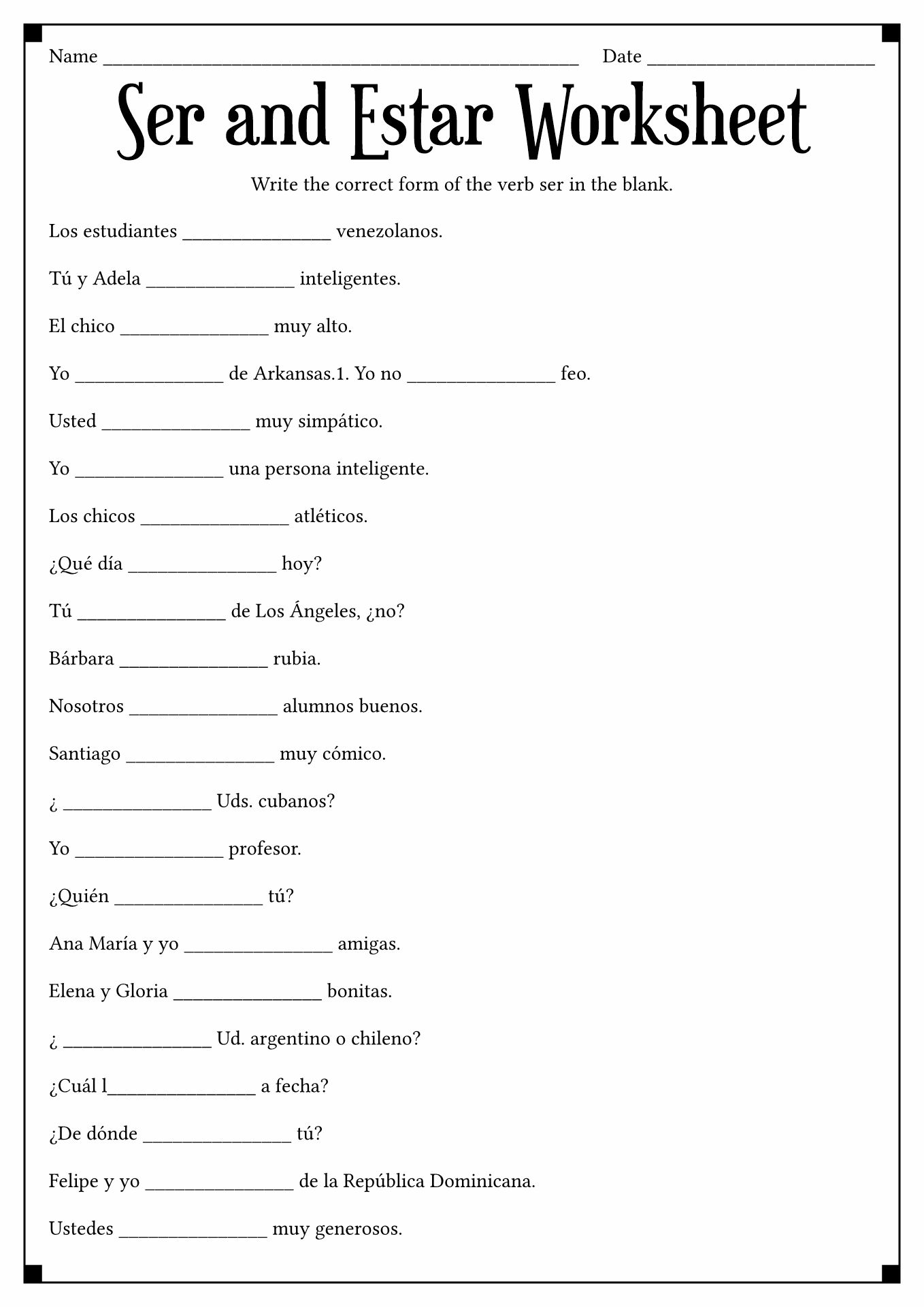 el-verbo-ser-worksheet-answers-spanish-2-organicid