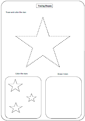Star Shape Tracing Worksheets Preschool