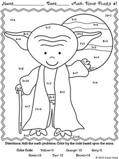 Star Wars Math Worksheets Printable Sketch Coloring Page