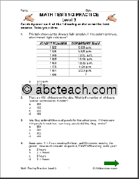 3 Grade Math Practice Test