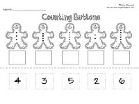 Gingerbread Man Counting Buttons