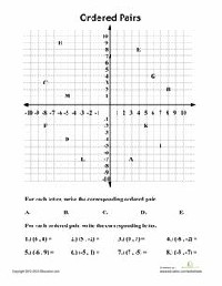 Ordered Pairs Coordinate Plane Worksheets 6th Grade