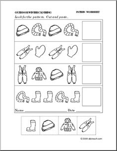 Winter Preschool Pattern Worksheets