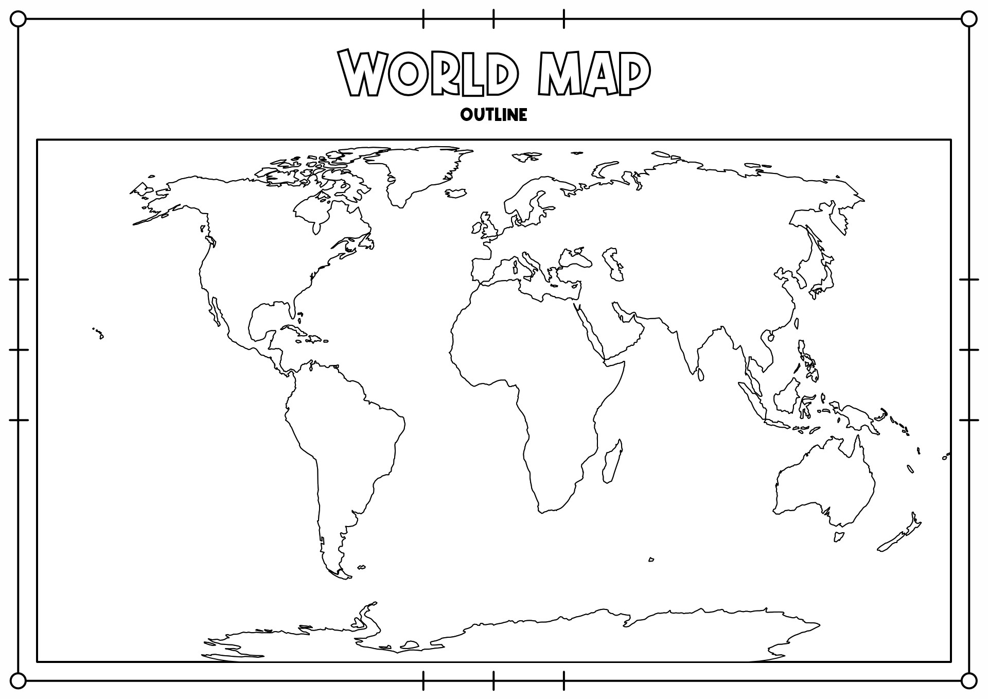 Continents Map Blank Printable Free