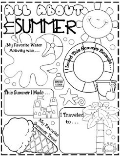 Back to School All About Summer Worksheet