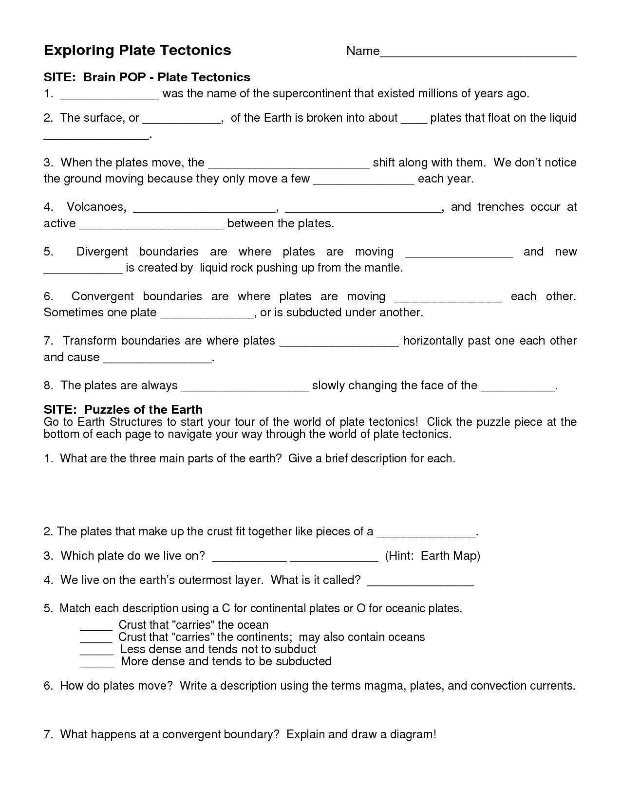 10 Best Images of Inside The Earth Worksheet - Blank Rock Cycle