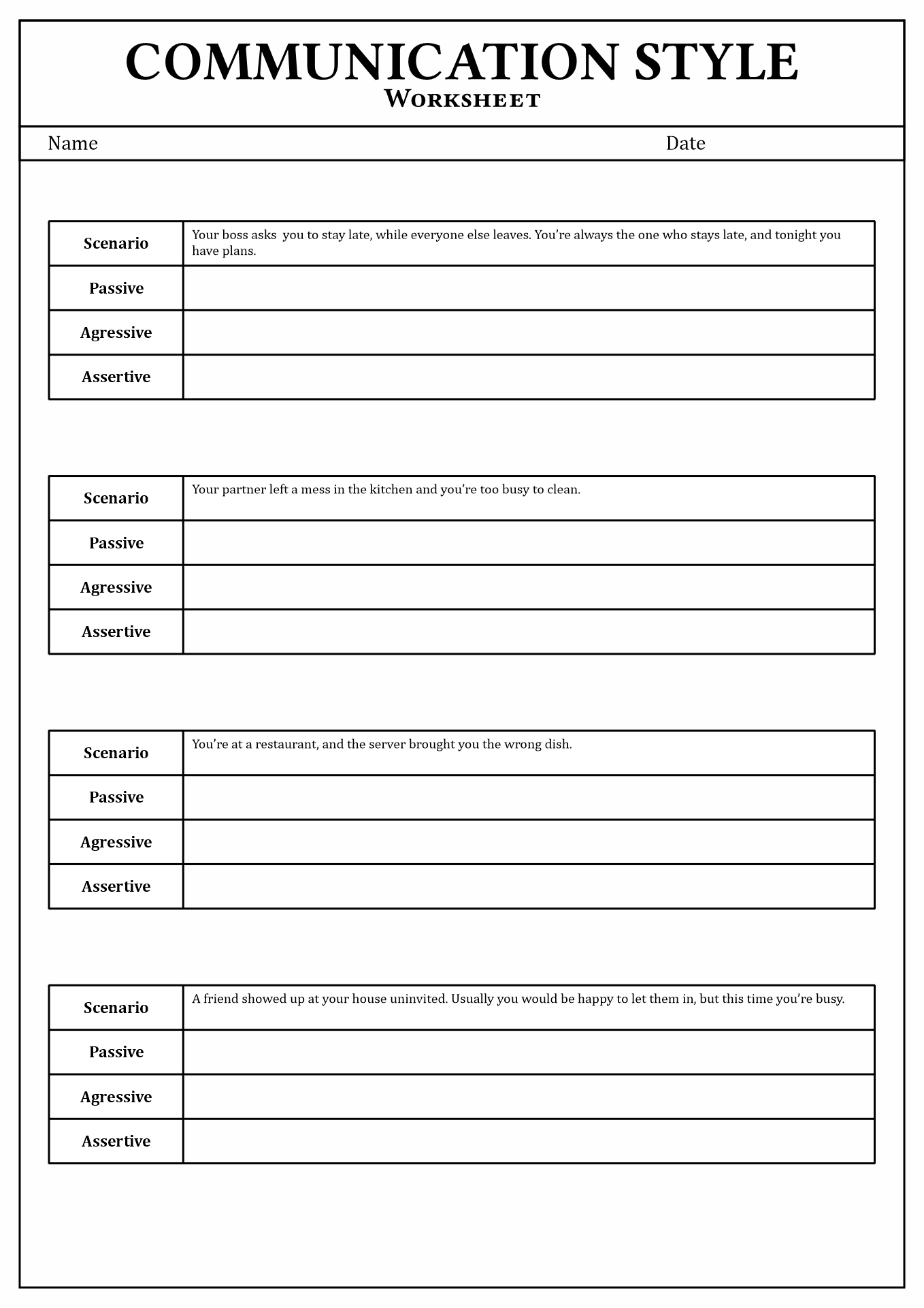 Communication Style Quiz Printable - Printable Word Searches