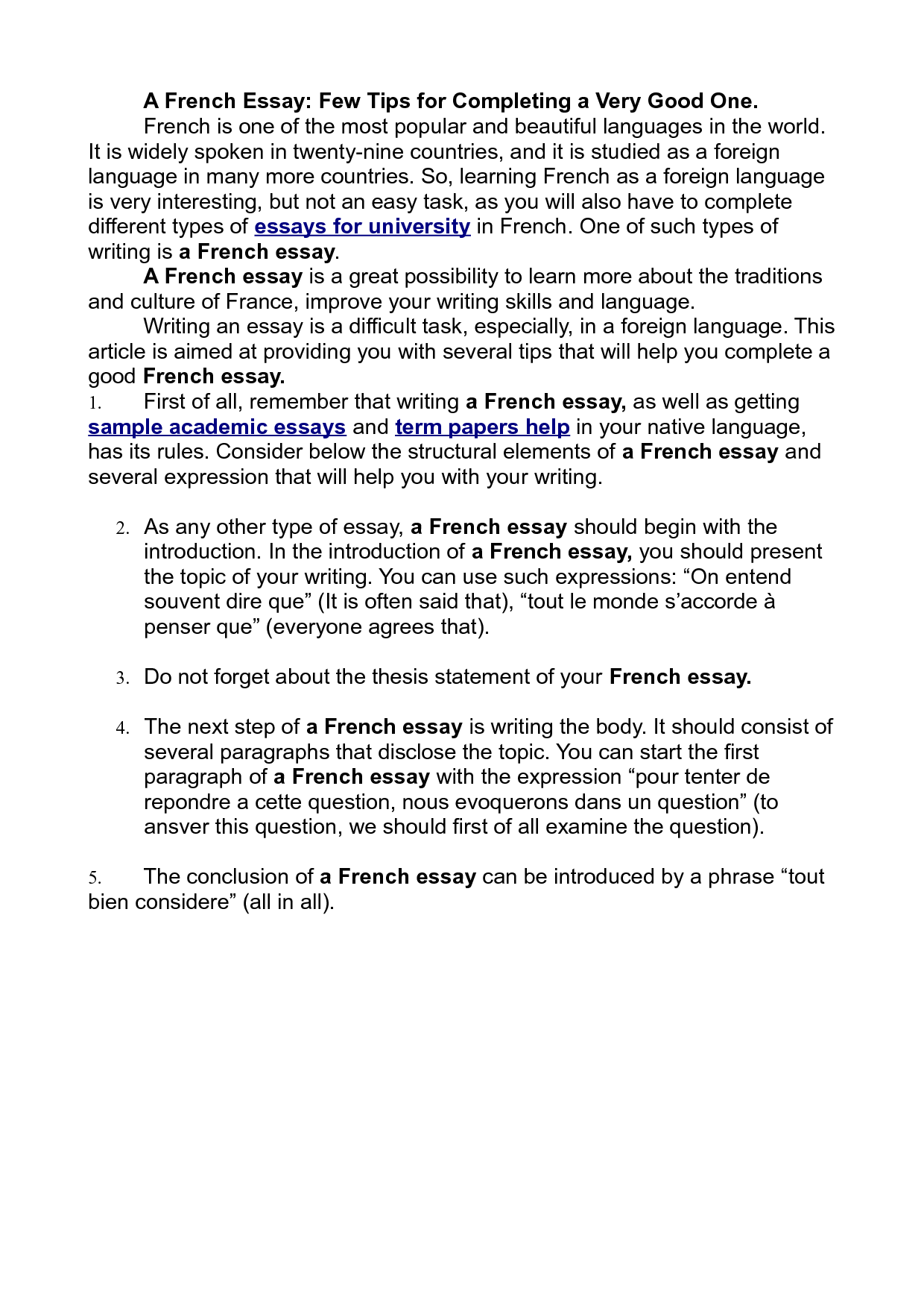 french essays