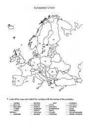 Europe Geography Map Worksheet