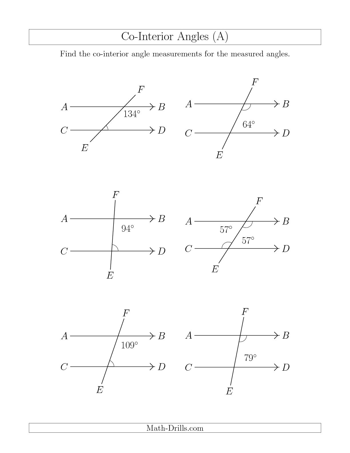 Lines And Angles Worksheet