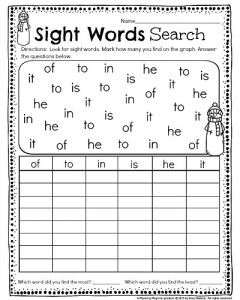 Kindergarten Sight Word Graph