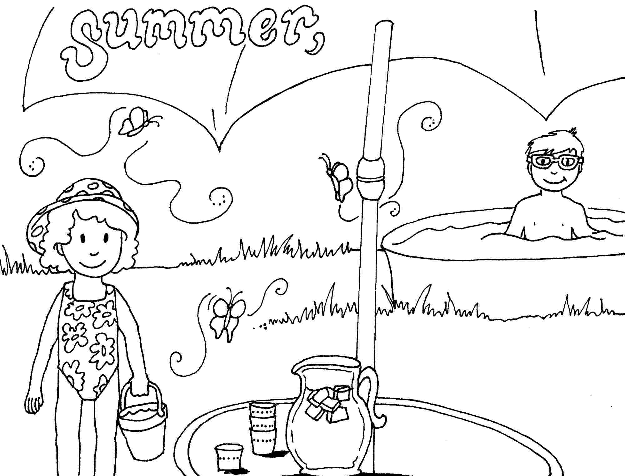 images of summer season for coloring pages - photo #1