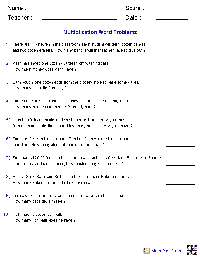 3rd Grade Multiplication Word Problems