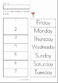 Days of the Week Cut and Paste Activity