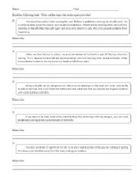 Identifying Main Idea and Details Worksheets