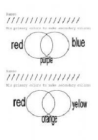 Primary Secondary Color Mixing Worksheet