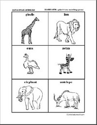 Safari Theme Preschool Worksheets