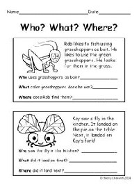 Short Story with Questions Grade 1 Reading