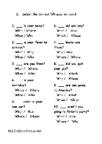 Wh-Questions Worksheets for Kids