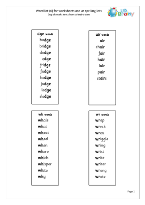 14 Best Images of Dge Words Worksheet - Free Printable Phonics