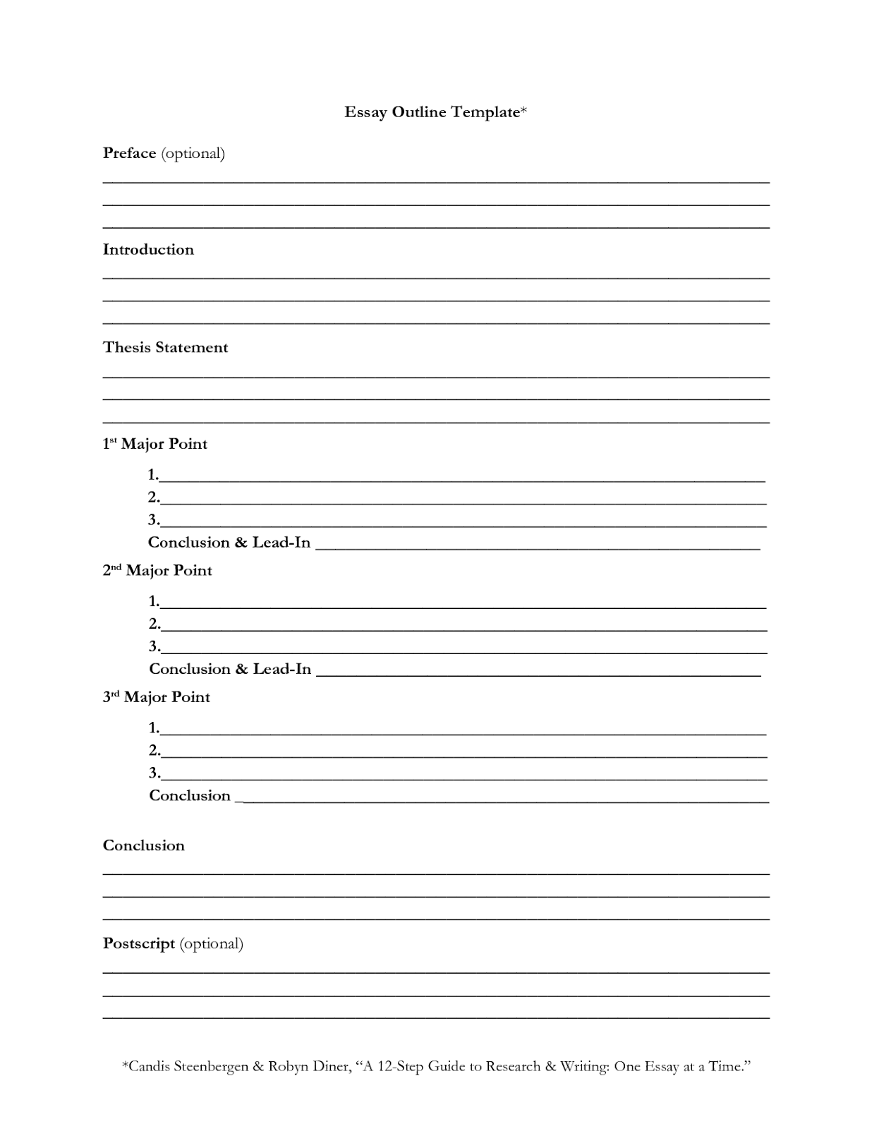 5 Free Essay Outline Templates - Word - Excel - PDF Formats