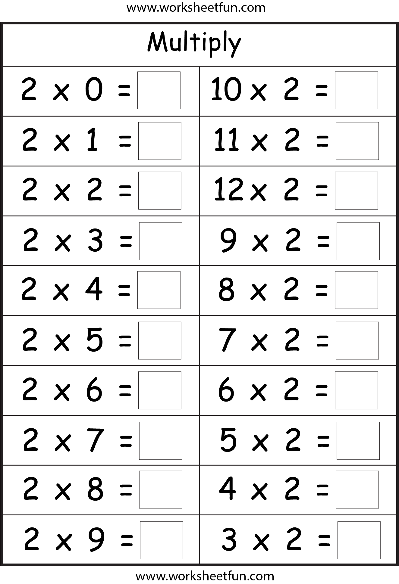 Grade 2 Multiplication Worksheet multiplication worksheets multiply numbers by 6 to 101000 Grade 2 Multiplication Worksheet multiplication worksheets multiply numbers by 6 to 101000