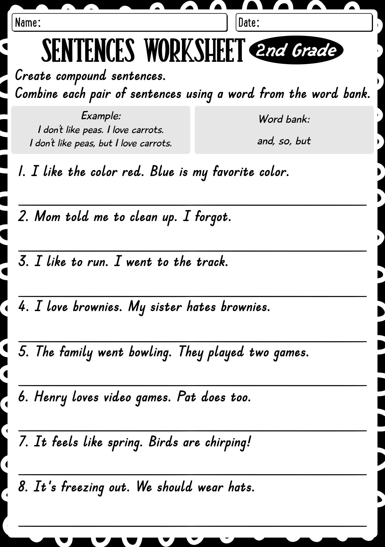 15 Best Images Of 2nd Grade Sentence Correction Worksheets 2nd Grade Writing Worksheets