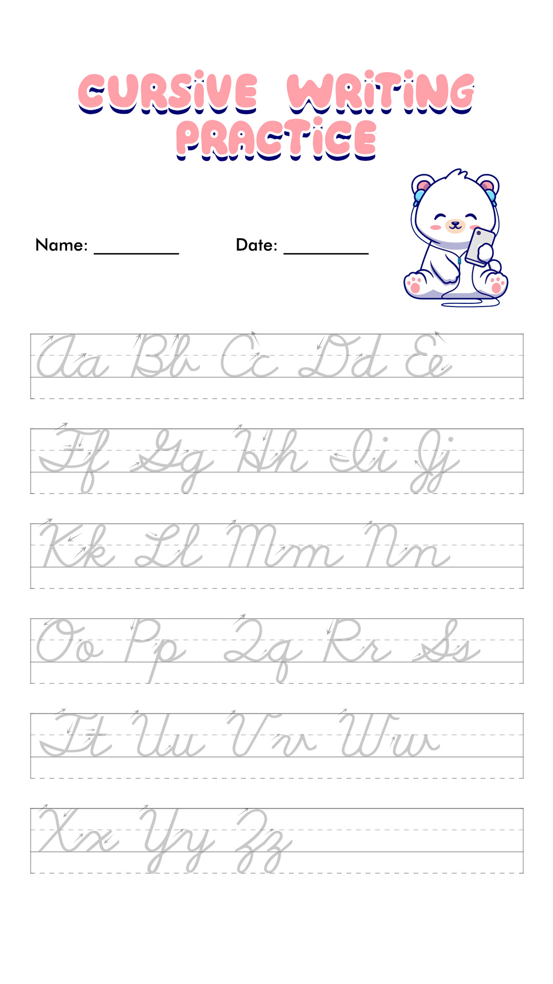 Empty Cursive Practice Page / Everything You Need to Learn Cursive