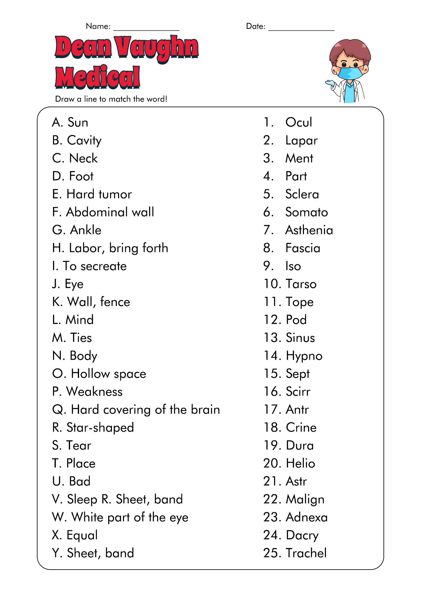 Biology Root Words Worksheet