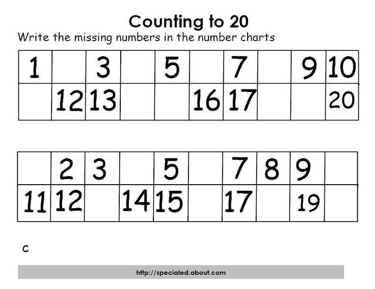  Counting Worksheets 1 20
