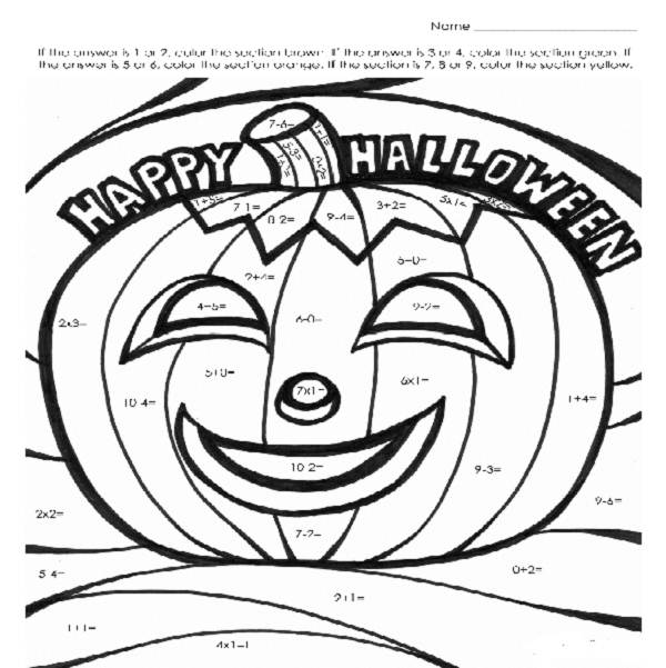 10 Best Images of Halloween Math Mystery Addition Worksheets - Free