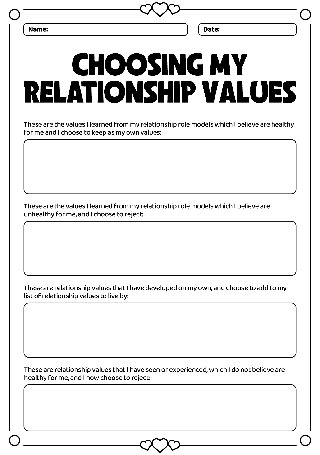 Free Printable Relationship Worksheets free-printable-relationship-worksheets